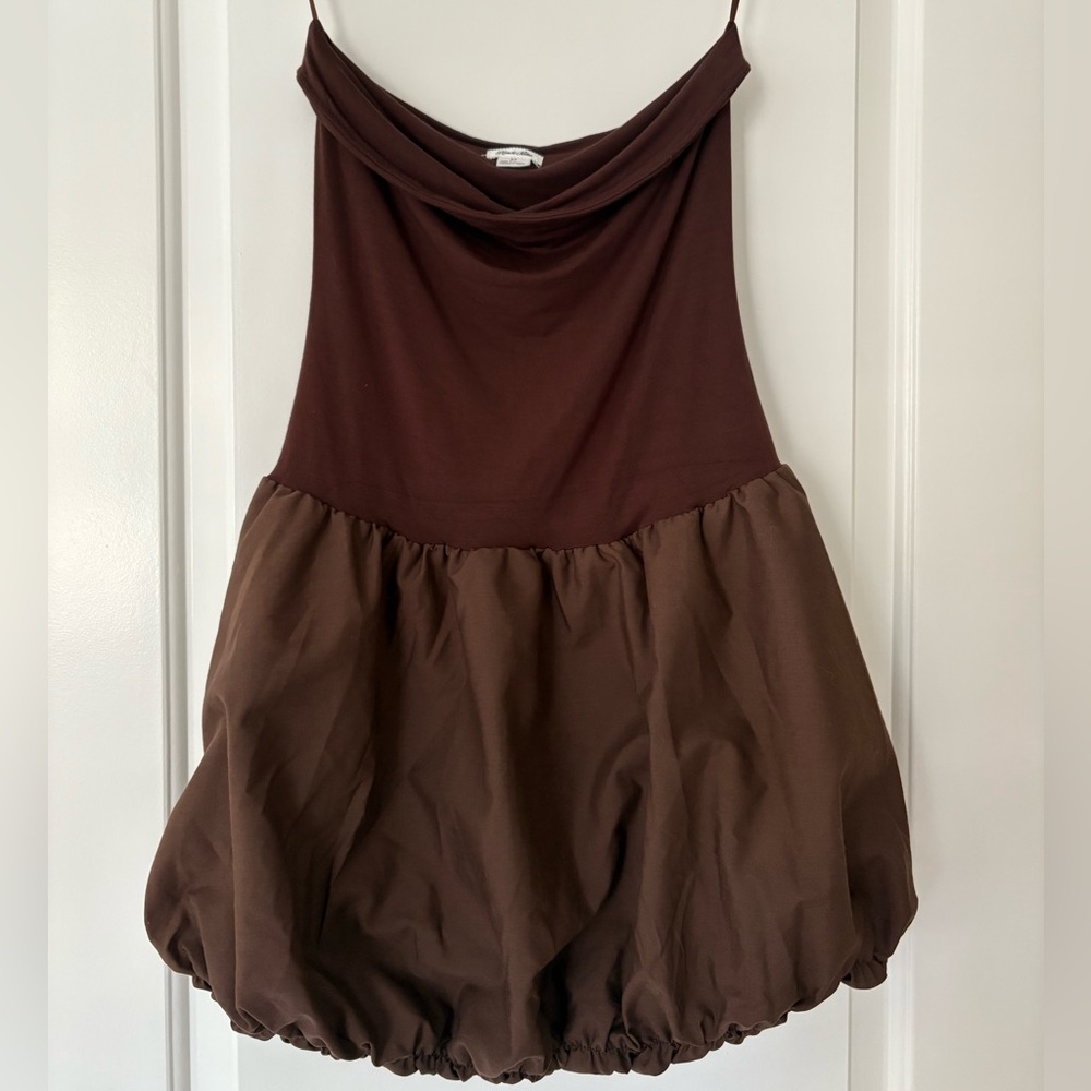 Brown bubble mini dress - never worn